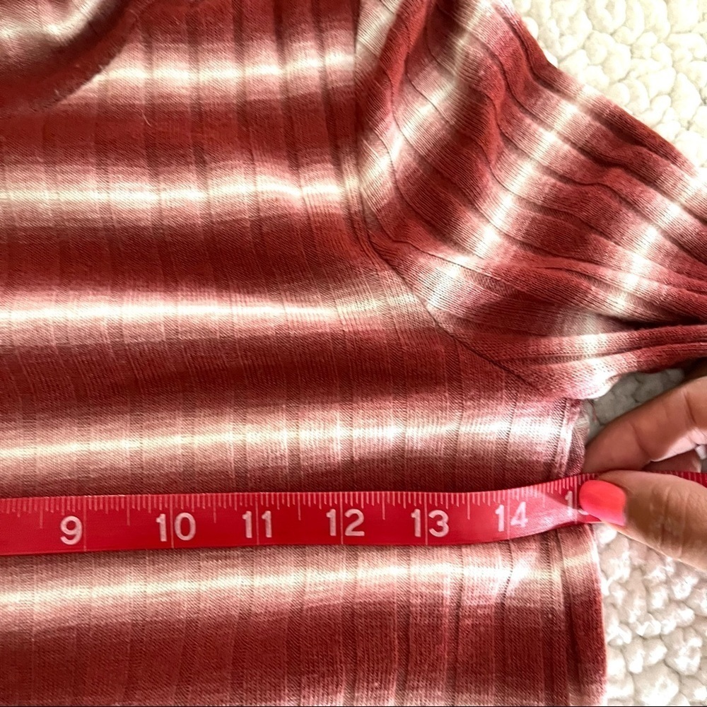 Altar’d State Rayon Stripe Stretch Turtle Neck Long Sleeve Rib Mini Dress Size S - Picture 12 of 15